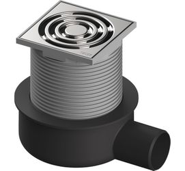 TECEdrainpoint S Set, horizontal, 'Superflach', Durchfluss 0,6 l/s, DN 50, mit Auflagekante