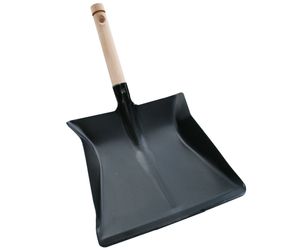 Kehrblech aus Metall mit Holzgriff