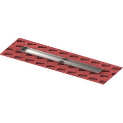 TECEdrainline 100cm mit einer Seal System-Dichtmanschette auf Edelstahlflansch geklebt