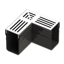 Technicel® Outdoor-Drain 65x100 grau Aluminium Ecke