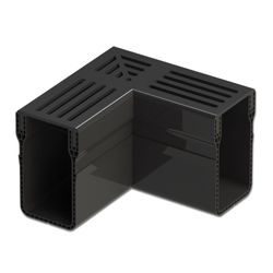 Technicel® Outdoor-Drain 65x100 schwarz Aluminium Ecke