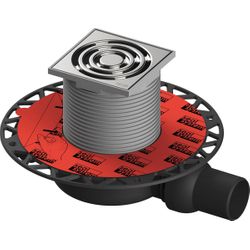 TECEdrainpoint S horizontal «superplat» débit 0,6l/S DN50 avec grille standard 100x100mm