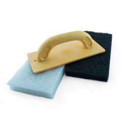 Frottoir avec 1 éponge époxy noire fine + 1 grossière