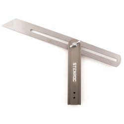 Équerre de petite taille  - fausse-équerre avec arrêt alu et lame en acier inoxy