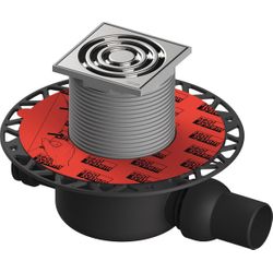 TECEdrainpoint S set horizontaal 'norm' debiet 0,8l/sec DN50 met standaardrooster 100x100mm