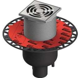 TECEdrainpoint S set verticaal 1,36l/sec DN50 met standaardrooster 100x100mm